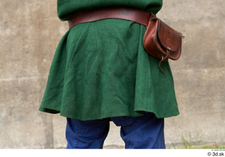  Photos Medieval Servant in suit 4 Green gambeson Medieval clothing bag leather belt medieval servant 0001.jpg